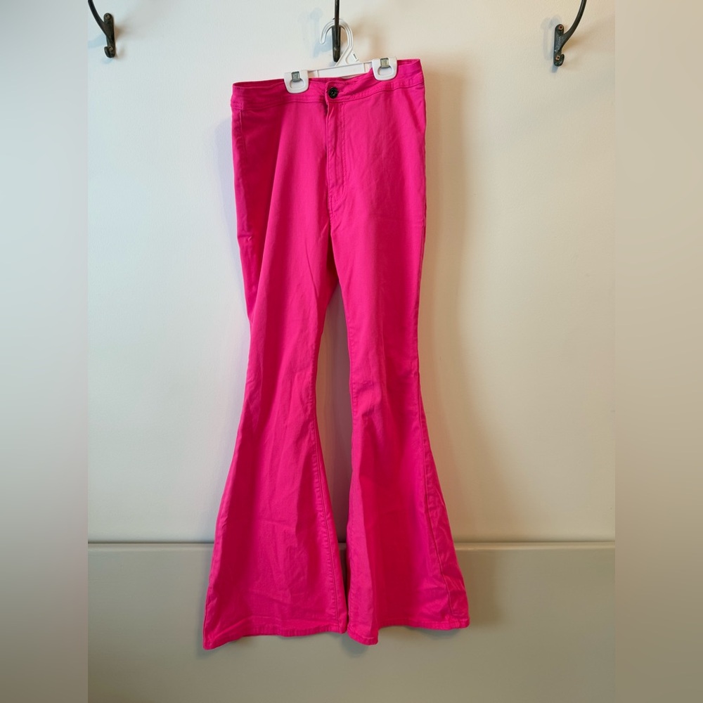 Vibrant Pink Flare Pants